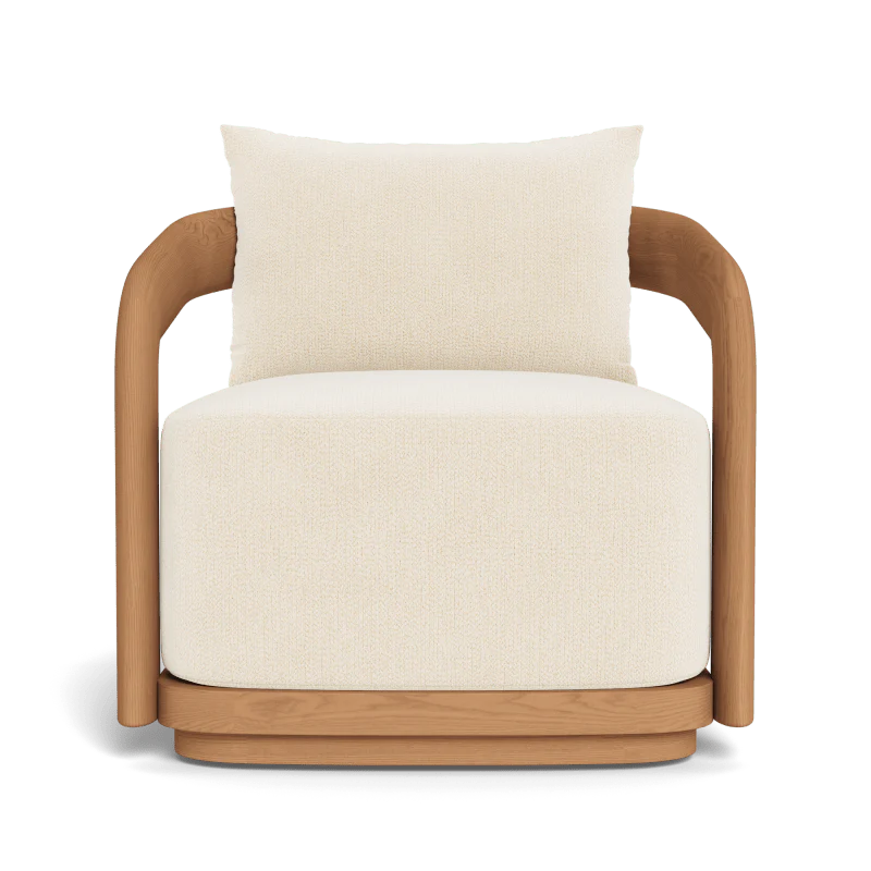 Chloe Teak Swivel Lounge Chair - Image 3