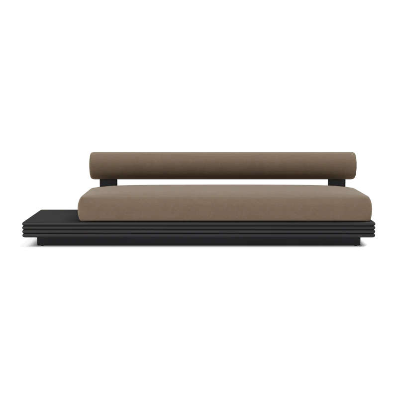 Collins Aluminum 3 Seat Armless Sofa + Table Left - Image 12