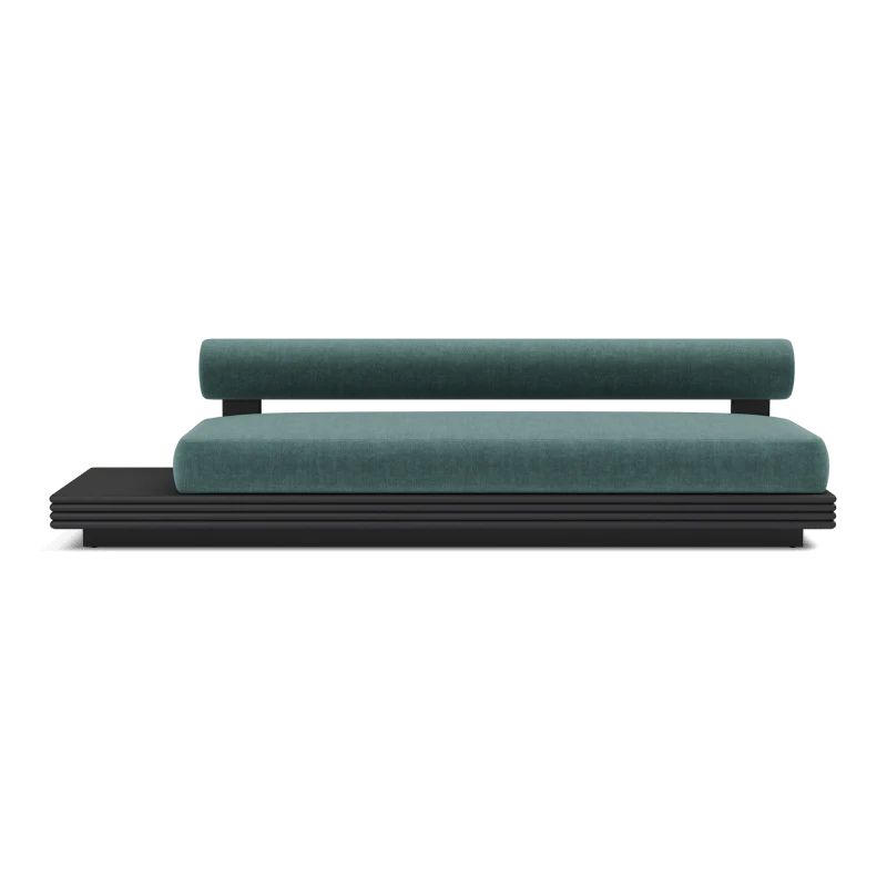Collins Aluminum 3 Seat Armless Sofa + Table Left - Image 14