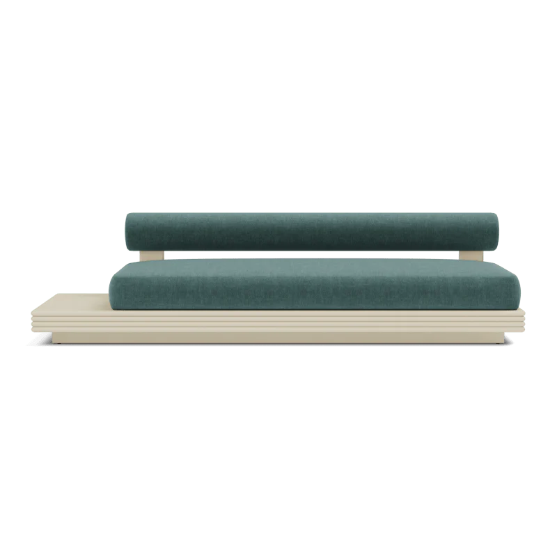 Collins Aluminum 3 Seat Armless Sofa + Table Left - Image 27