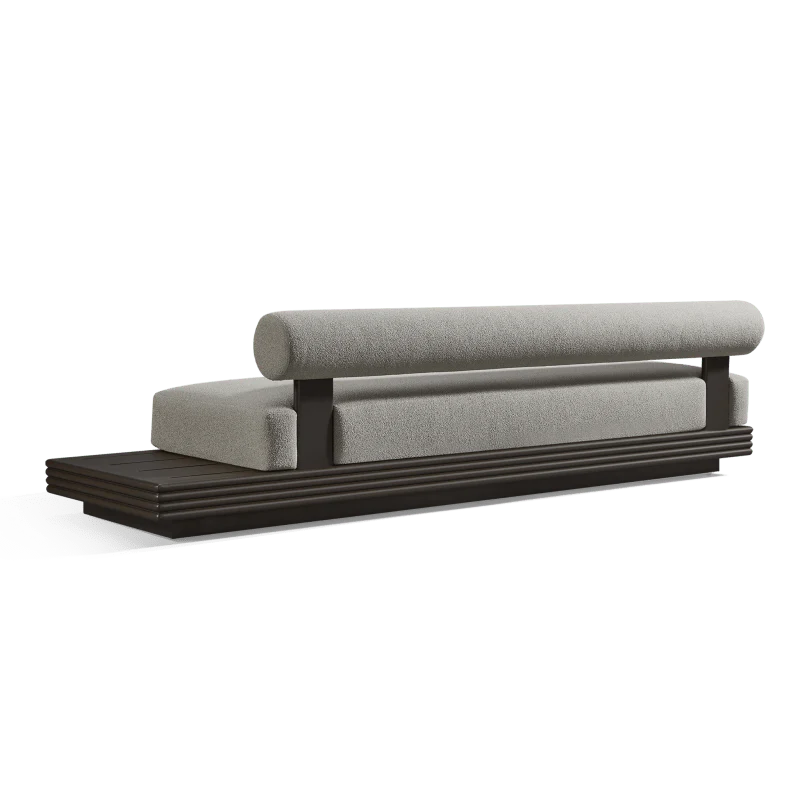 Collins Aluminum 3 Seat Armless Sofa + Table Right - Image 5