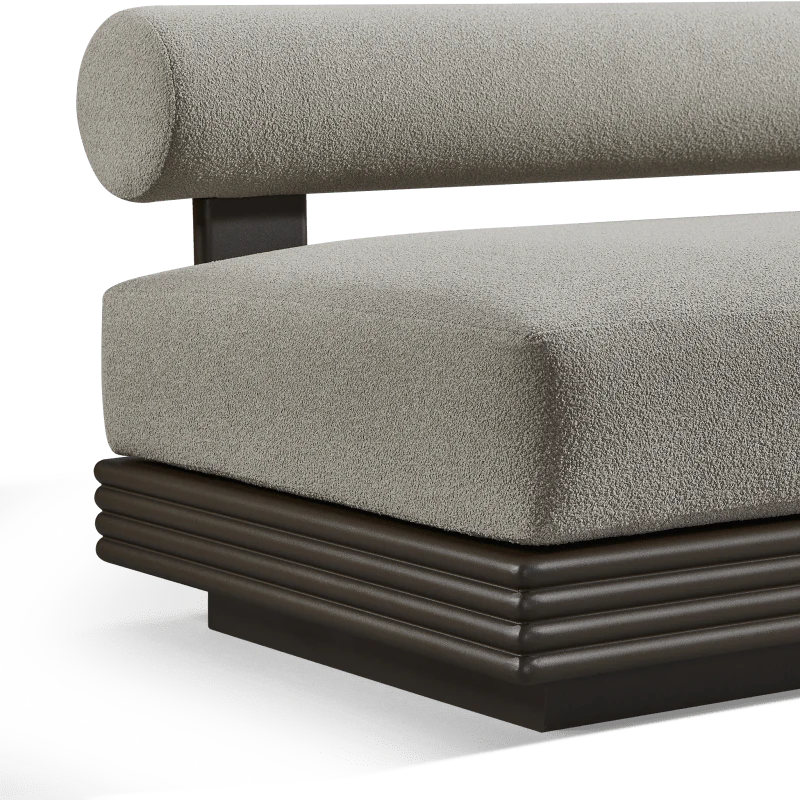 Collins Aluminum 3 Seat Armless Sofa + Table Right - Image 8