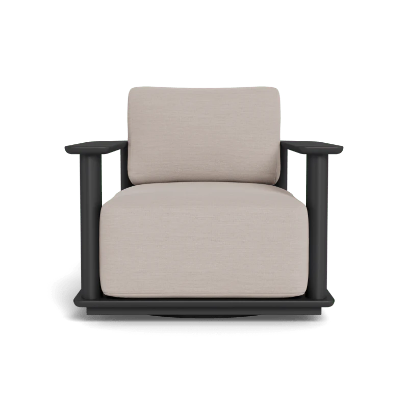Newport Aluminum Barrel Swivel Lounge Chair - Image 14