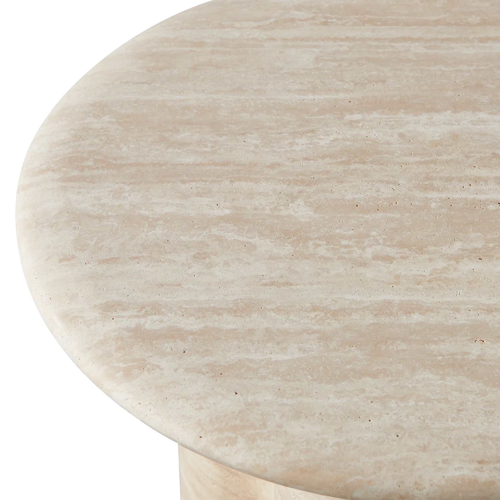 Porto Travertine Round Side Table - Image 4