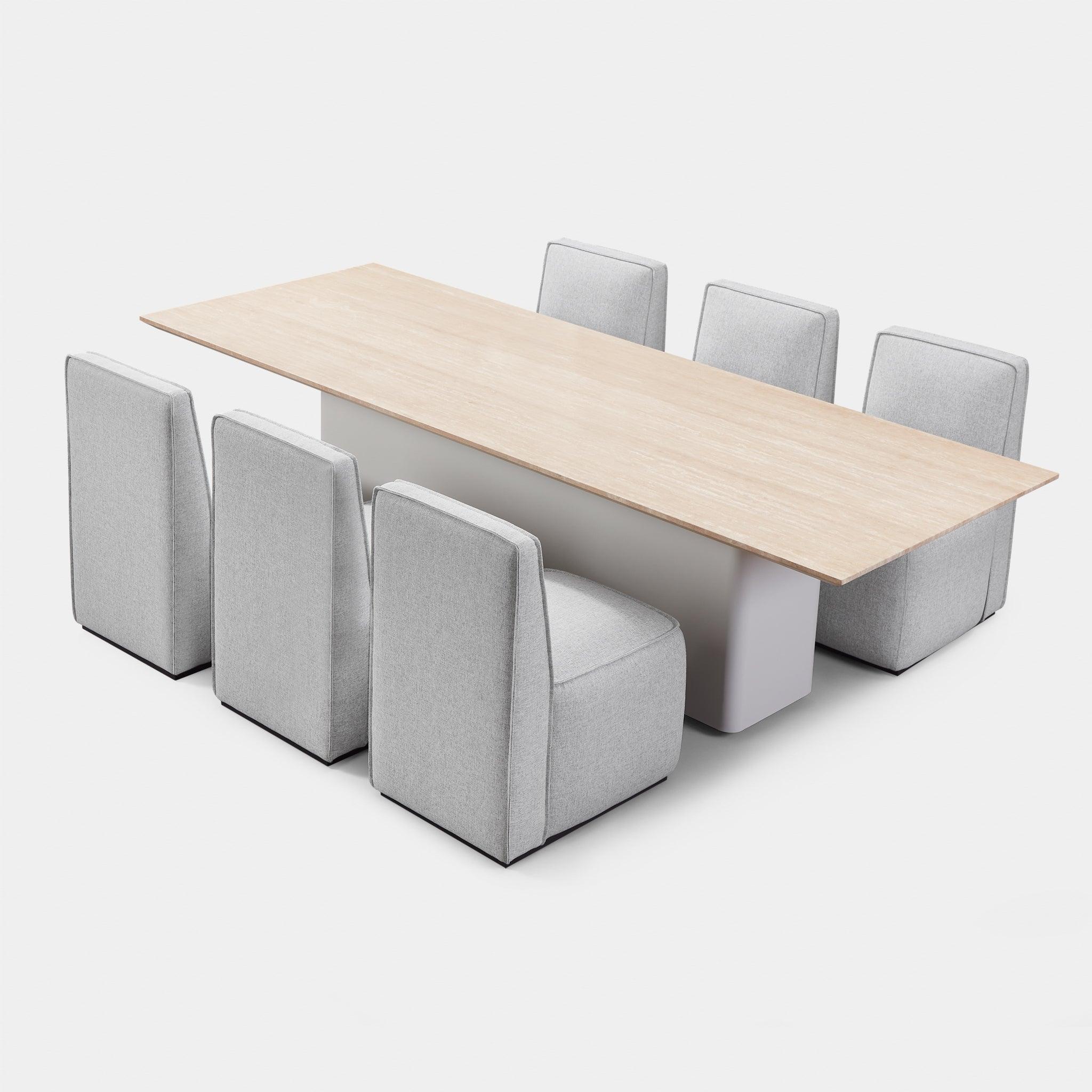 Santorini Outdoor Stone Rectangle Dining Table 108" - Image 18