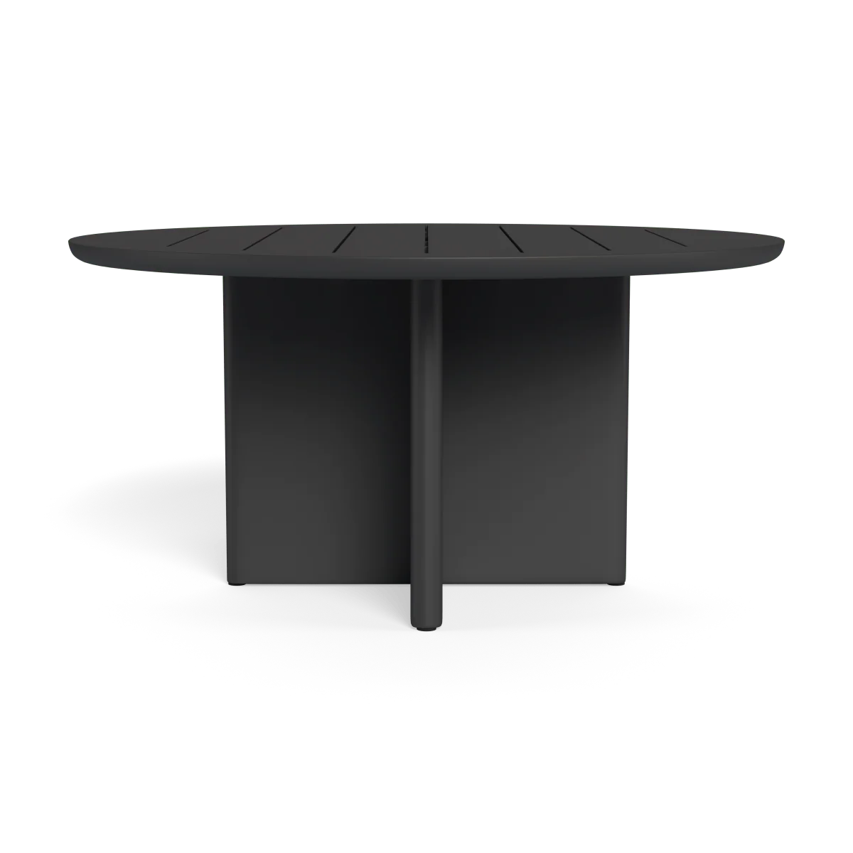 Victoria Aluminum Slatted Round Dining Table 60"