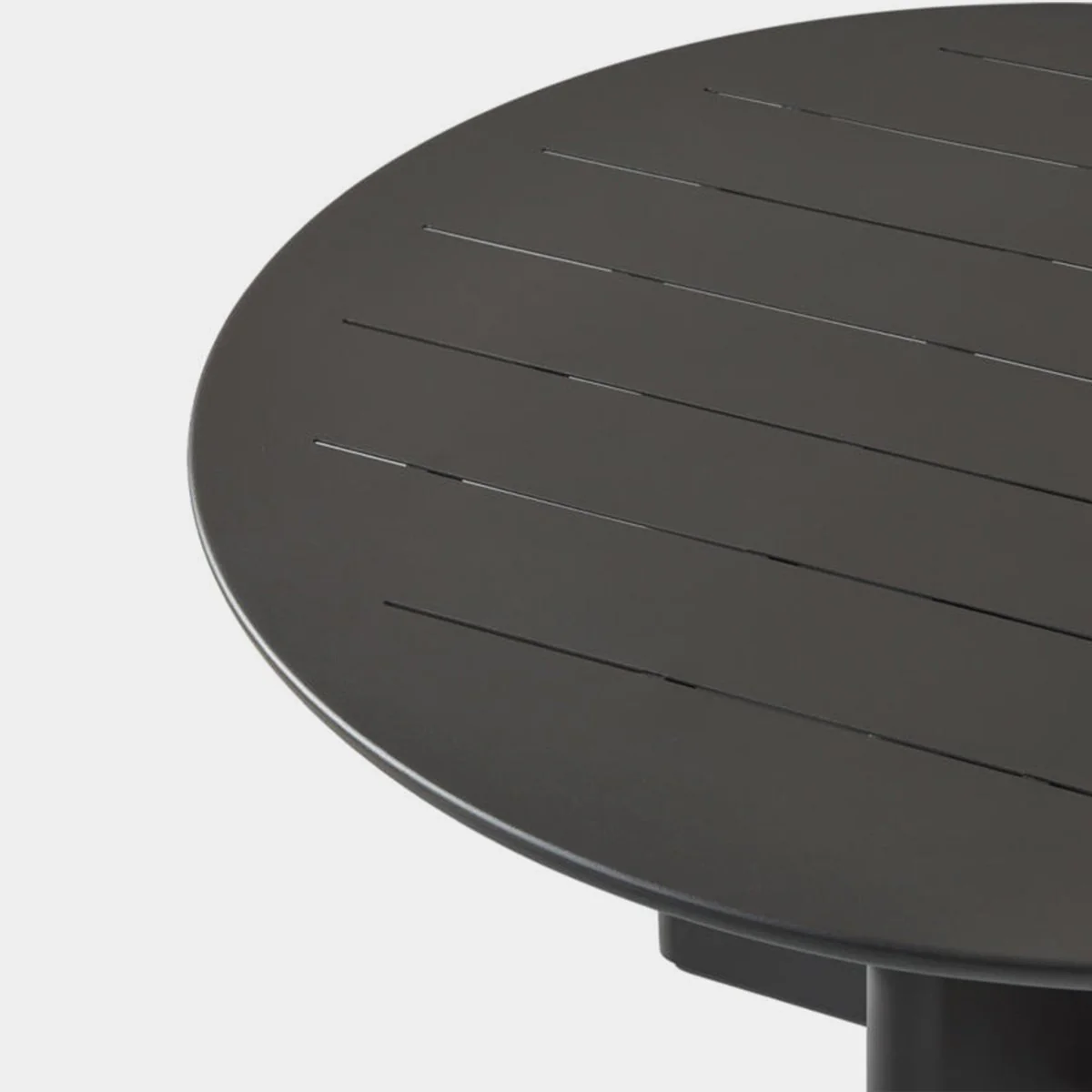 Victoria Aluminum Slatted Round Dining Table 60" - Image 6