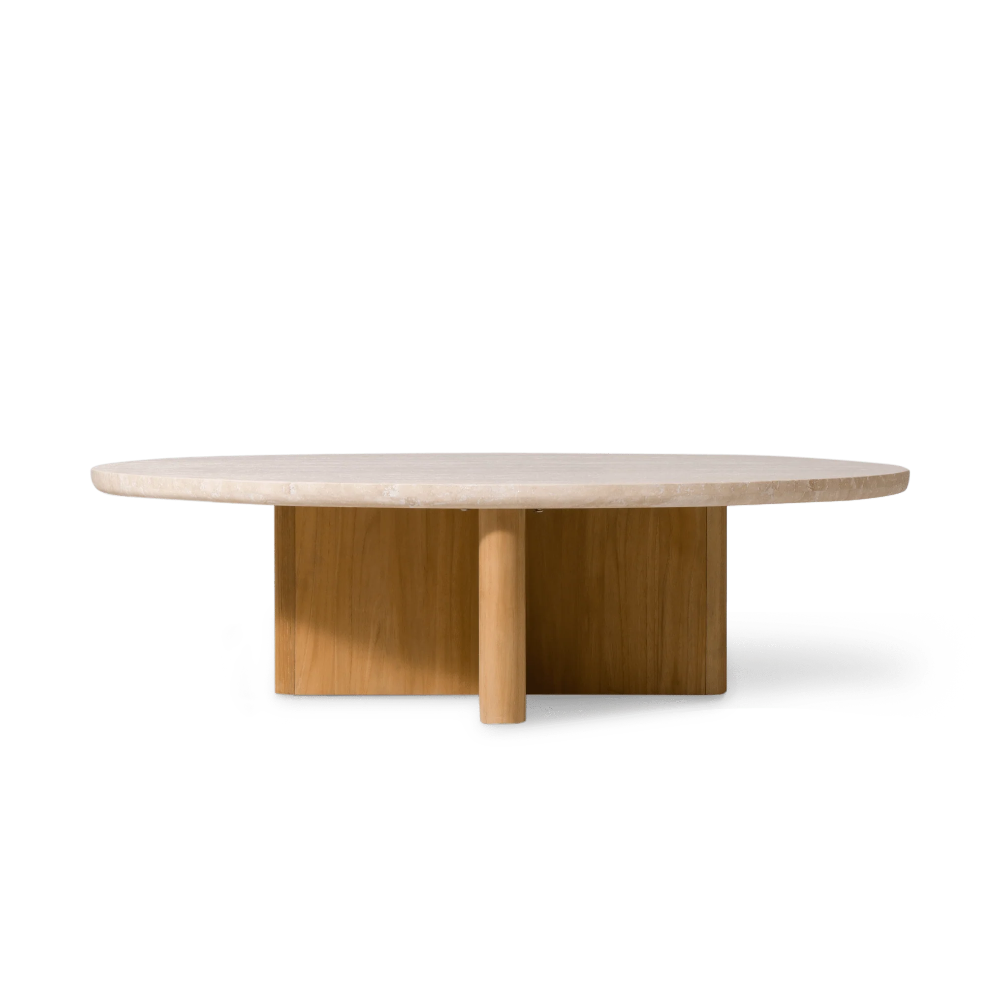 Victoria Teak Oval Stone Coffee Table - Image 3