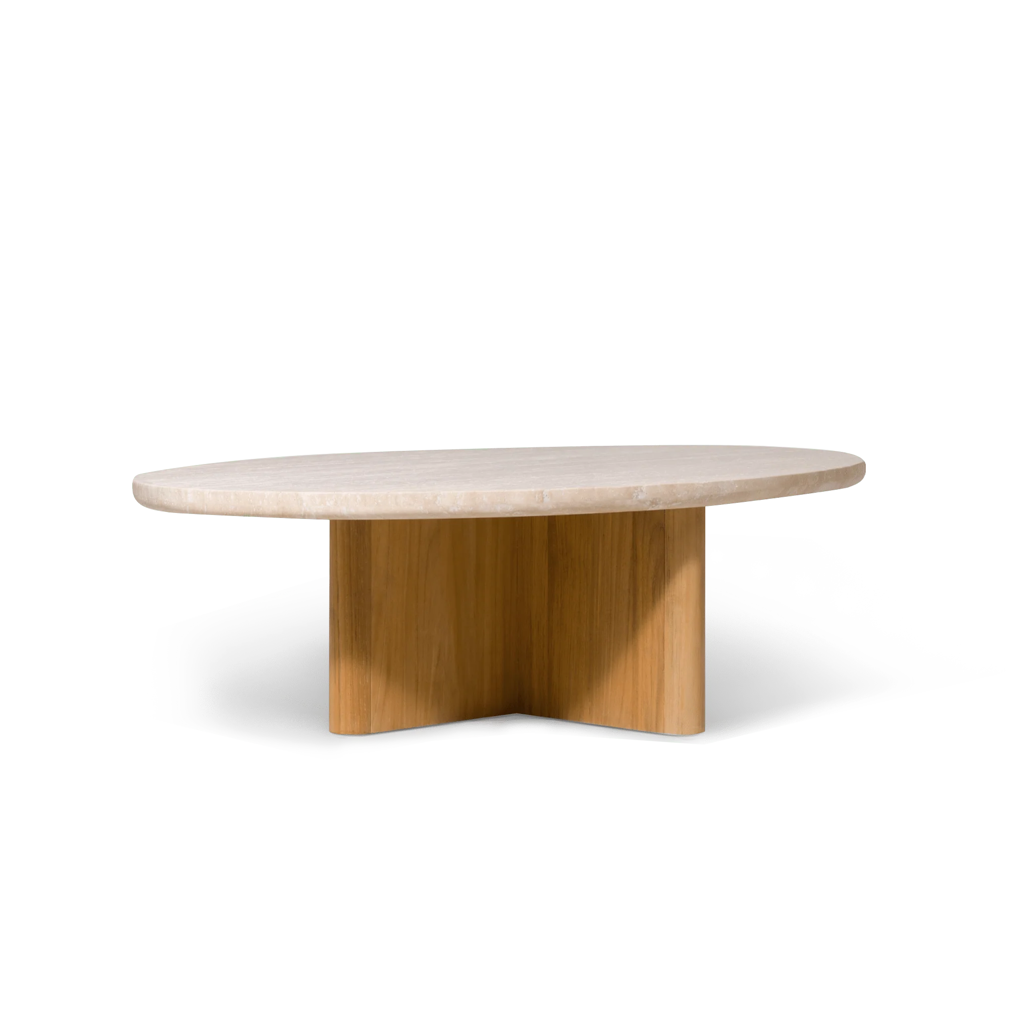 Victoria Teak Oval Stone Coffee Table - Image 4