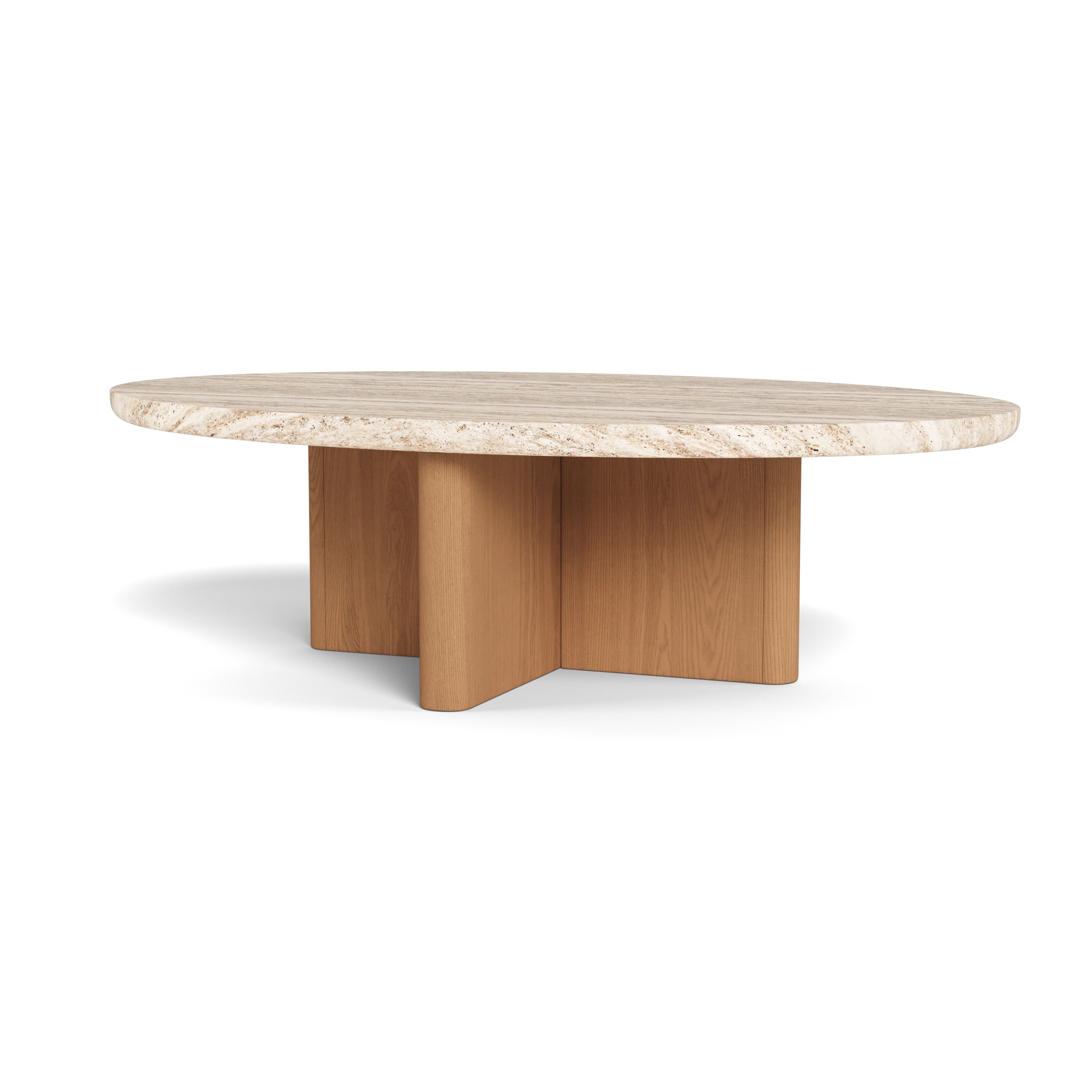 Victoria Teak Oval Stone Coffee Table - Image 6