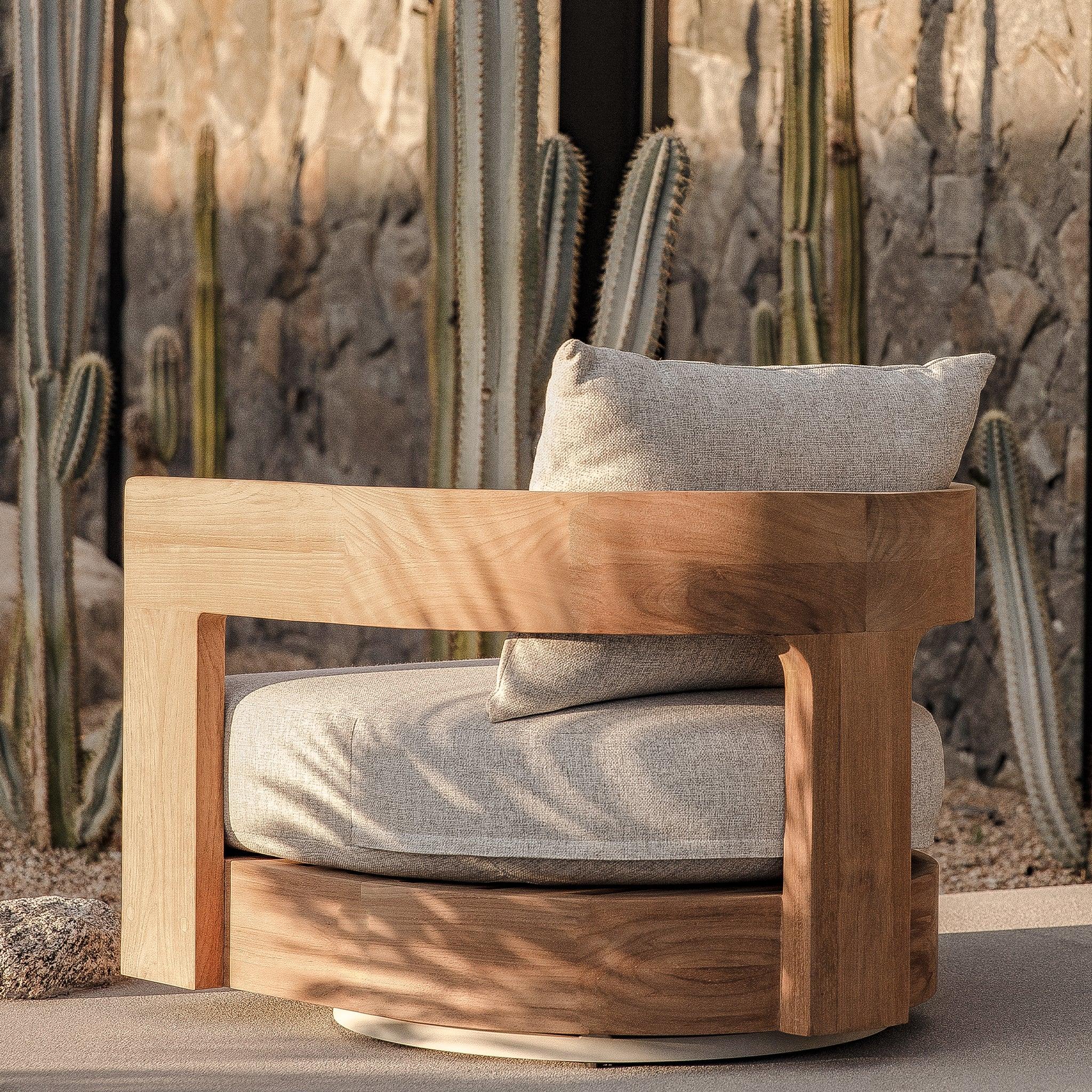 Victoria Teak Swivel Lounge Chair - Image 2